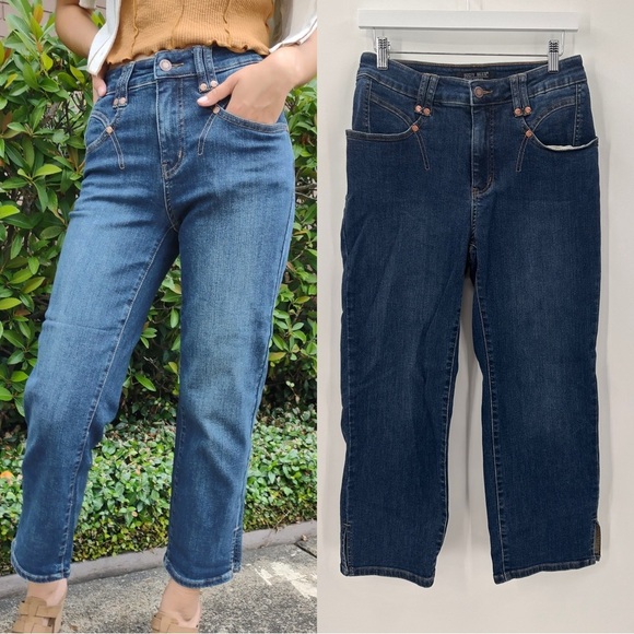 Judy Blue High Waist Crop Straight Leg Dark Denim Jeans Size 29 - Picture 1 of 4